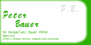 peter bauer business card