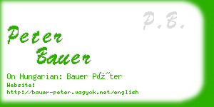 peter bauer business card